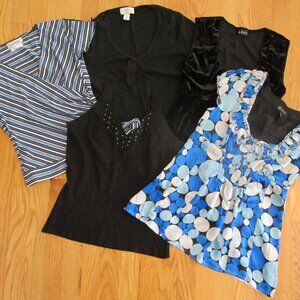 LOFT WOMEN'S SIZE S TOPS SET OF 5  BLACK & BLUE OFFICE CAREER A. BYER, YUKA, INC